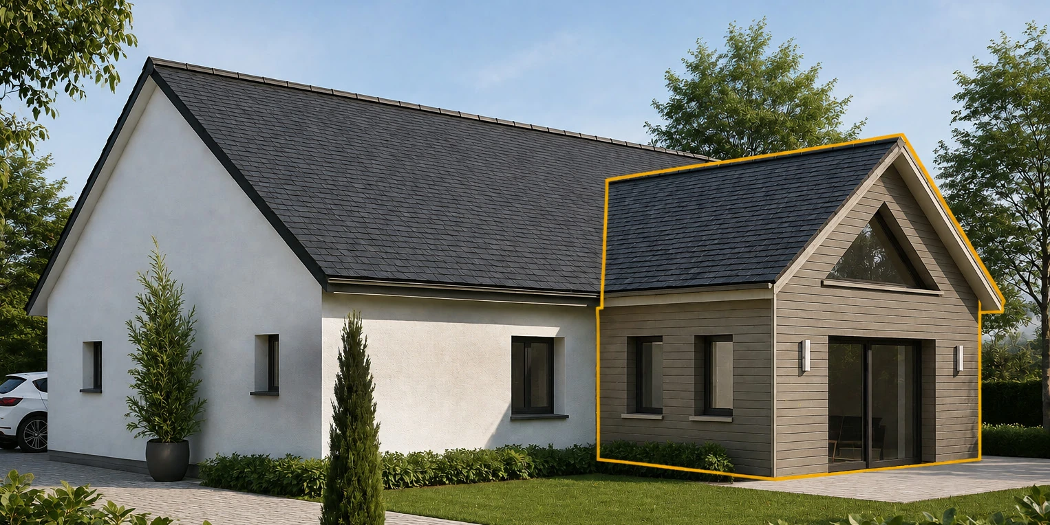 Projection d’une pièce supplémentaire intégrée à la maison